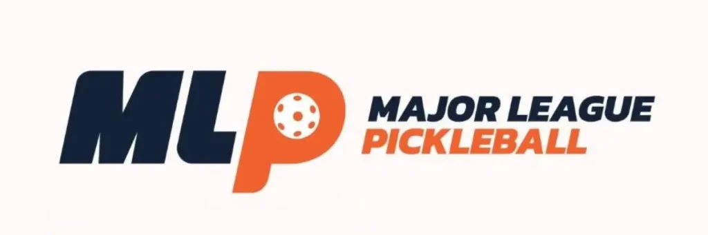 Major League Pickleball (MLP) logo featuring navy and orange branding with pickleball icon