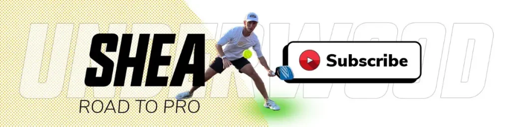 Shea Underwood – Pickleball banner in light yellow, black and white