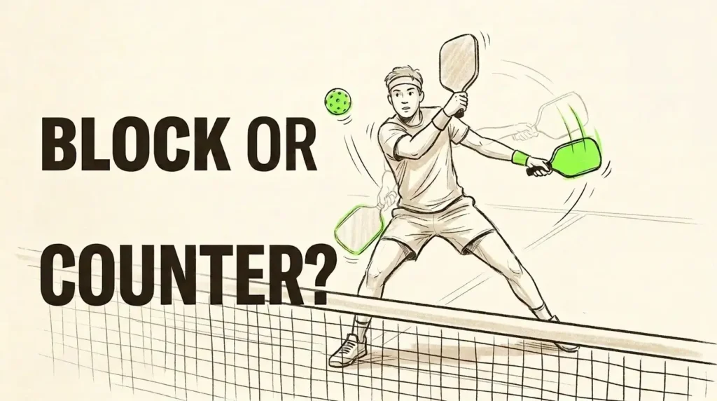 Quando bloccare o contrattaccare nel banner del pickleball